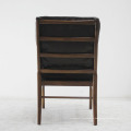 Muebles de madera Silla clásica de sofá de madera maciza con cuero